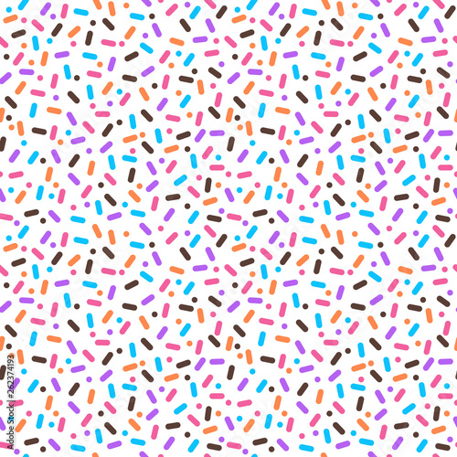 Sprinkles Seamless Pattern - Colorful sprinkles on solid background repeating pattern design