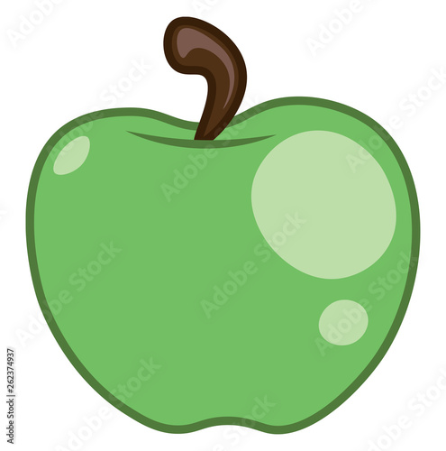 A large green apple vector or color illustration