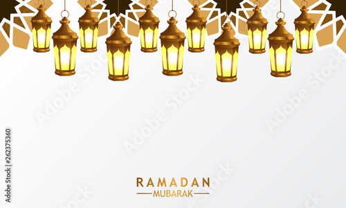 3D golden realistic hanged fanoos lantern lamp with mandala decoration for ramadan