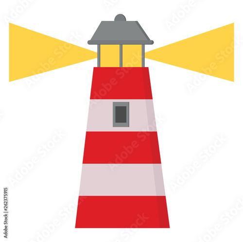 A cartoon lighthouse vector or color illustration