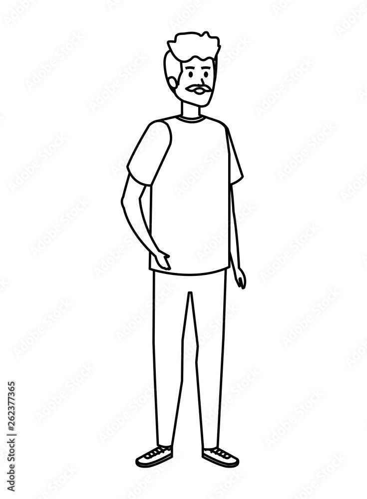 young man with beard character young man with beard character