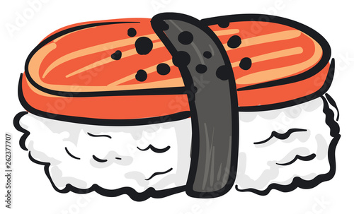 Clipart of multi-colored sushi vector or color illustration