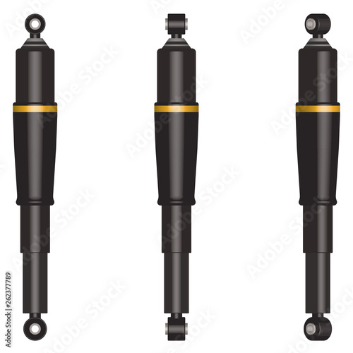 Car air suspension. 3D effect vector