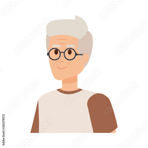 cute grandfather avatar character