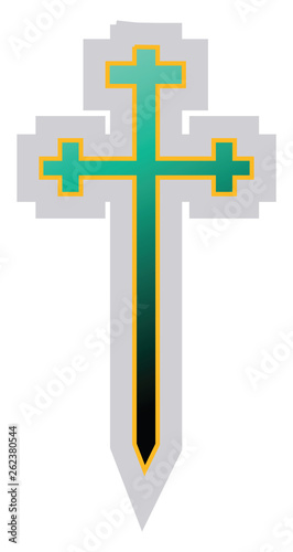 Blue and green symbol of an Aaronic Order Church vector illustration on a white background photo