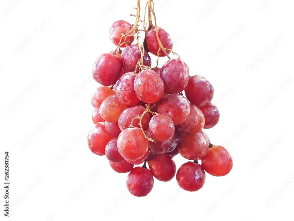 Red grapes are a beautiful bunch to eat.