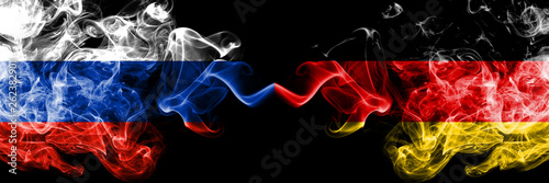 Photos Russian vs Germany, German smoke flags placed side by side