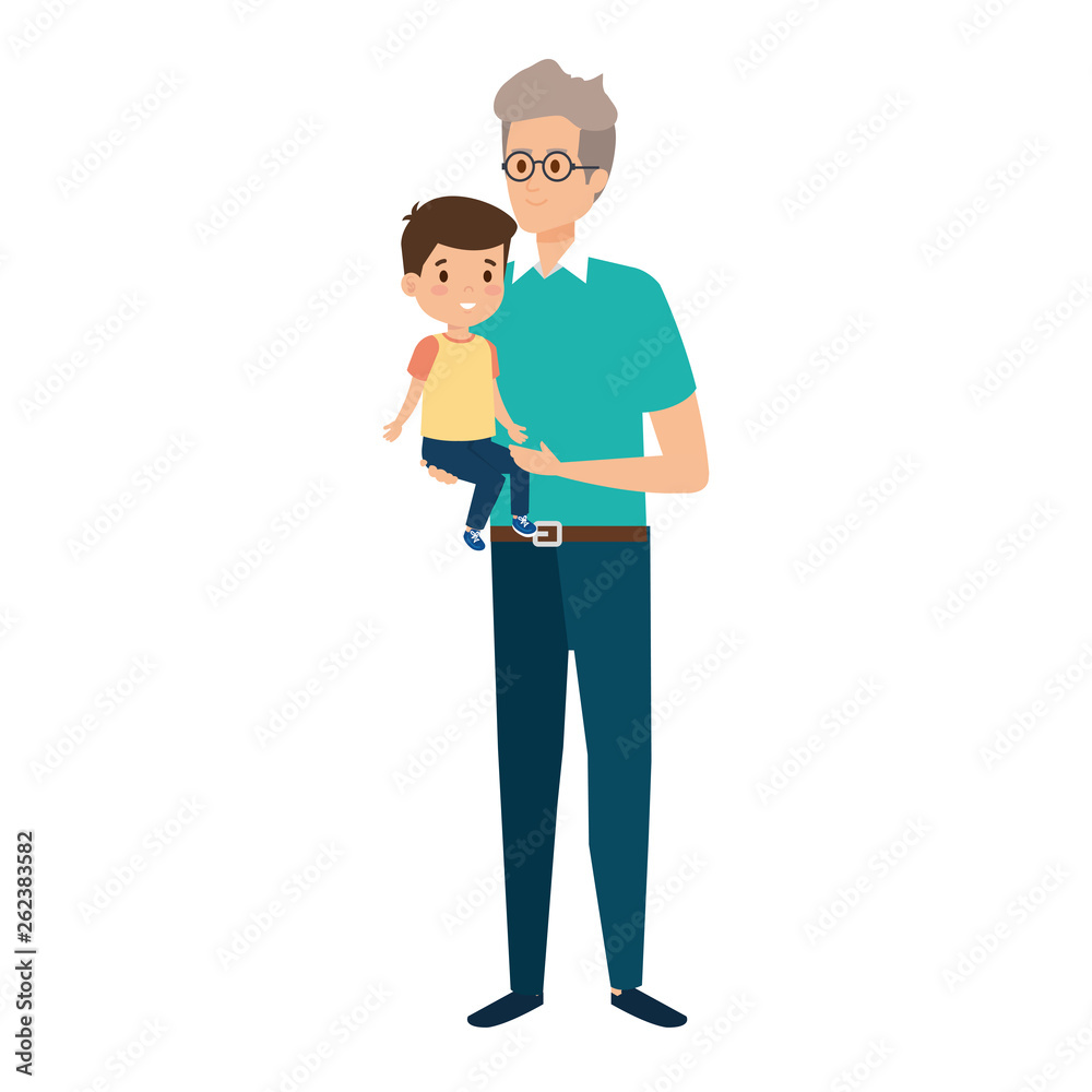 Fototapeta premium cute grandfather with grandson