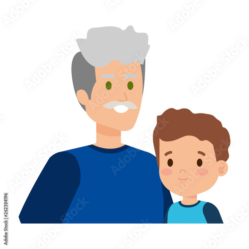 cute grandfather with grandson