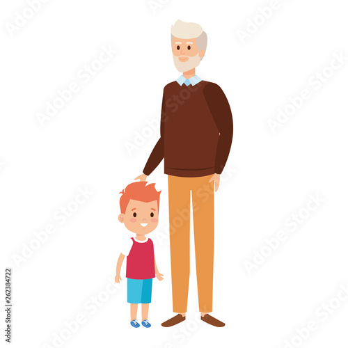 cute grandfather with grandson