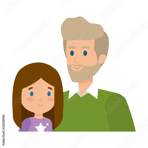 cute grandfather with grandaughter