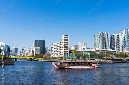 Landscape of Tennozu Canal in Tokyo