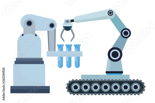 robotics arms mobil with test tubes