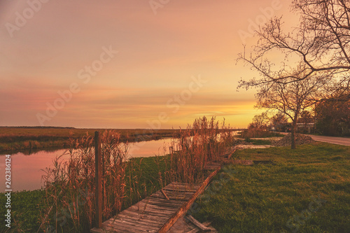 Fototapeta Naklejka Na Ścianę i Meble -  sunset on the bayou