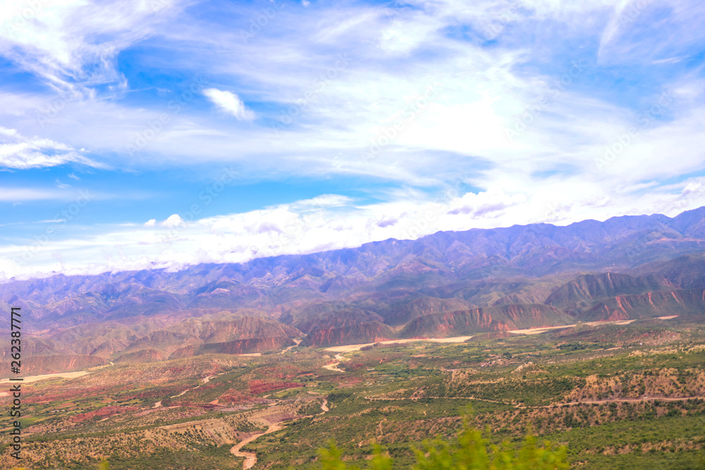 Fototapeta premium altiplano, valle, nubes