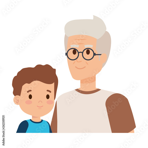 cute grandfather with grandson