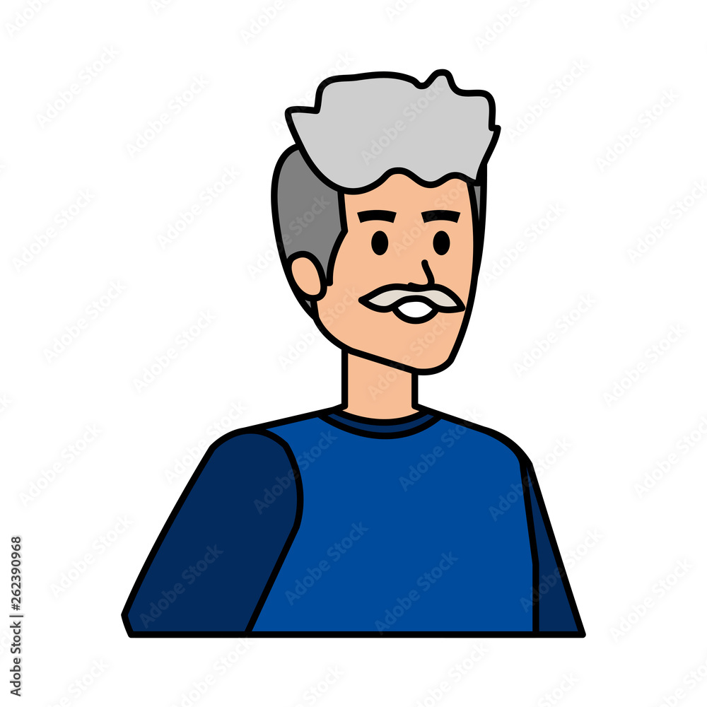 cute grandfather avatar character