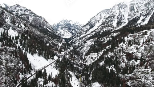 San Juan National Forest at winter, aerial photo