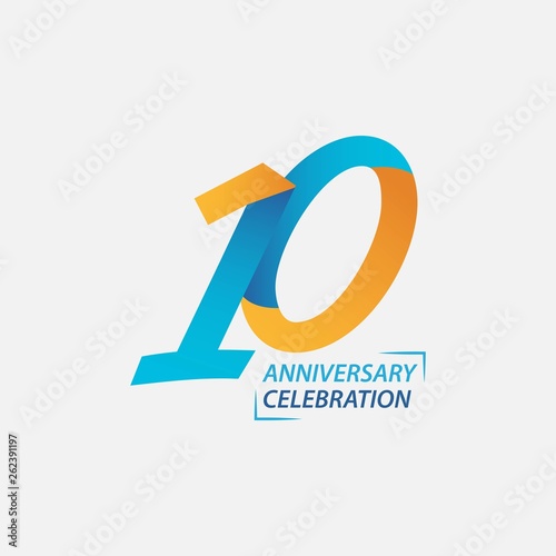 10 Year Anniversary Celebration Vector Template Design Illustration