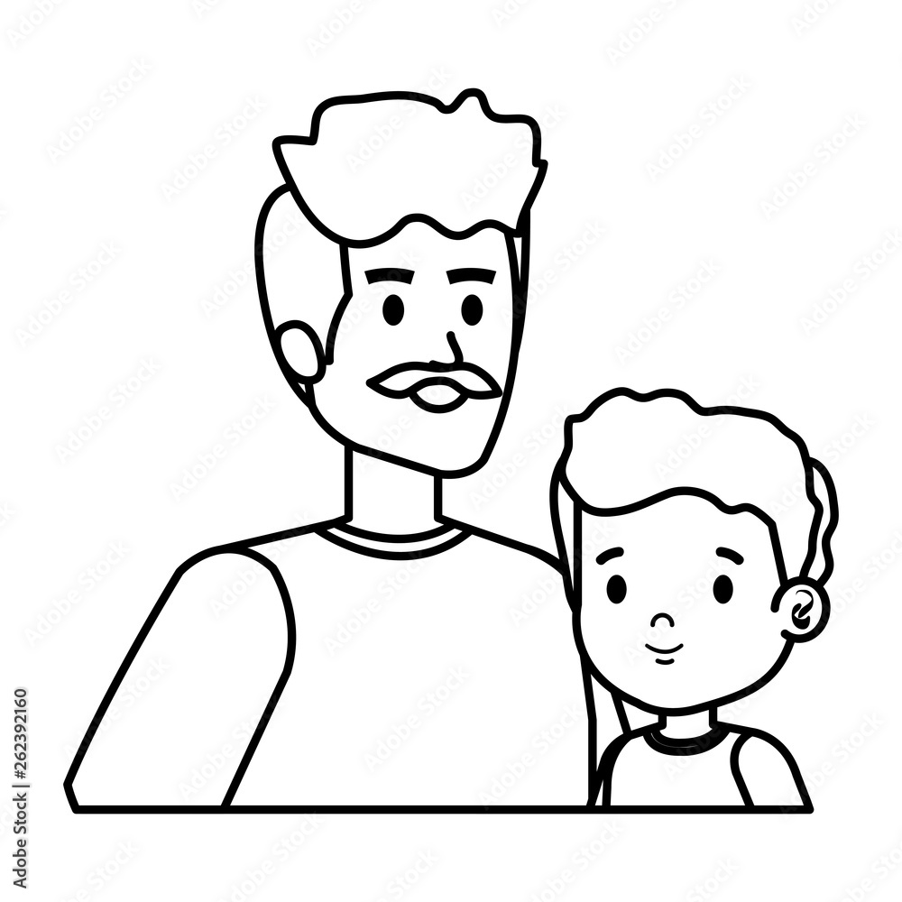 young father with son characters