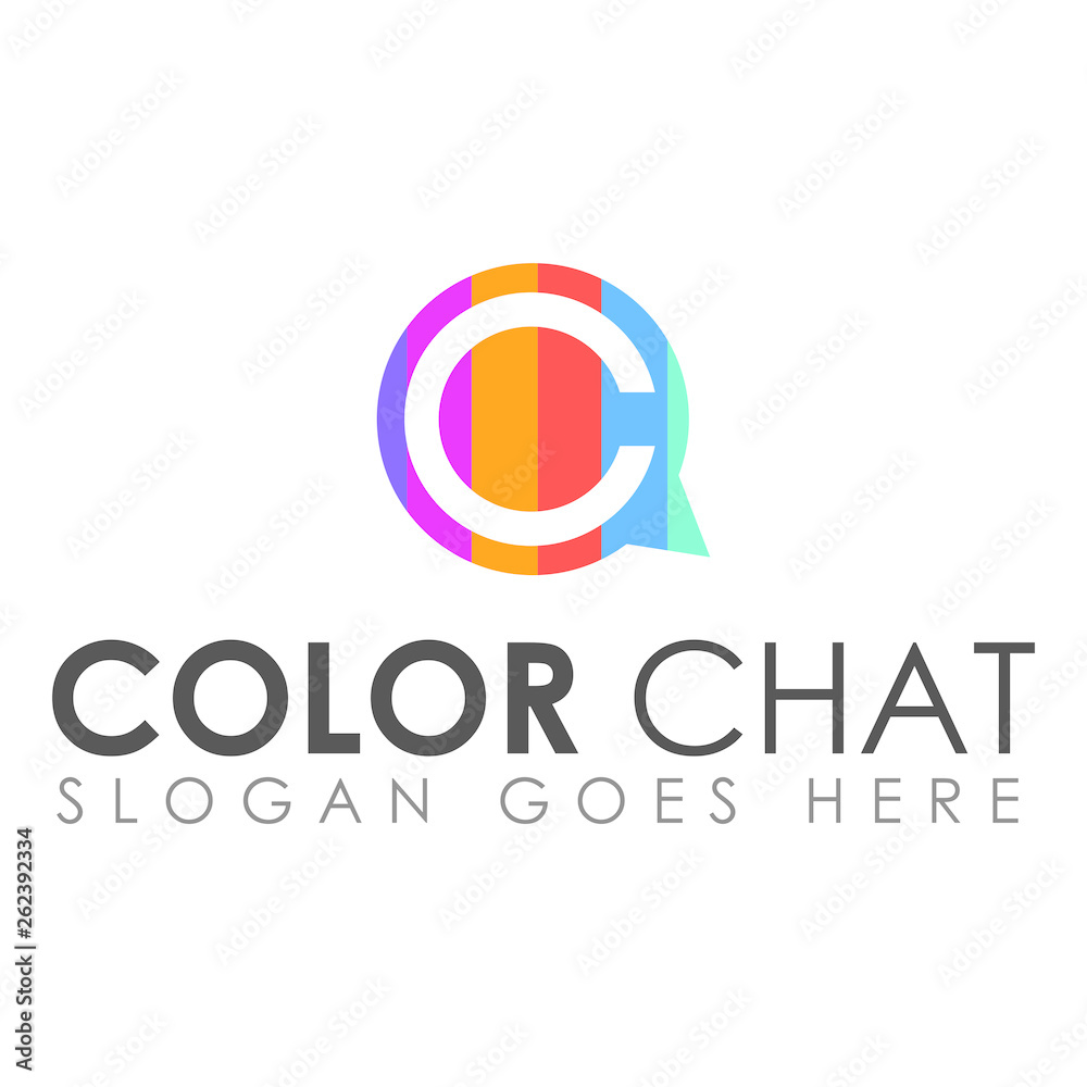 Color Chat Logo Design, this is high resolution, creative and unique logo. you can use this logo for your company and website. this is print ready logo.
