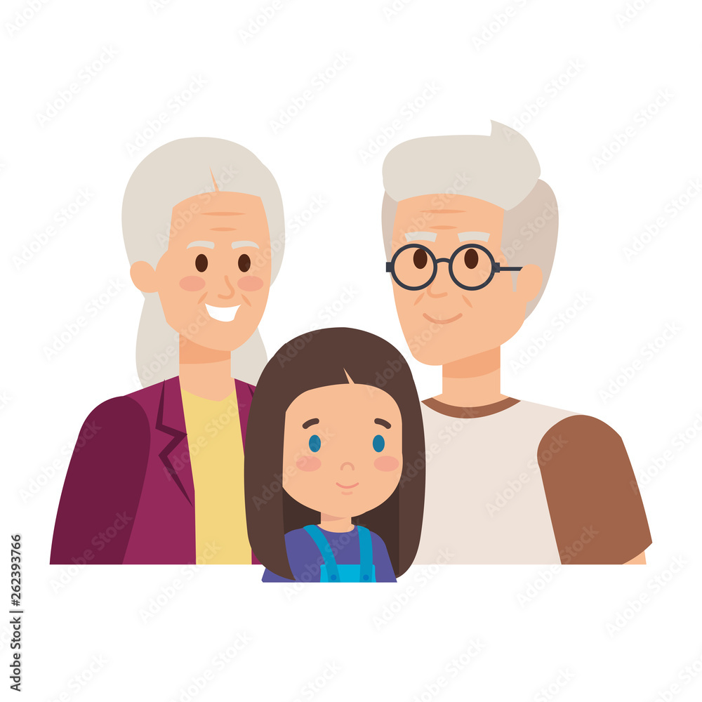cute grand parents couple with grandaughter cute grand parents couple with grandaughter