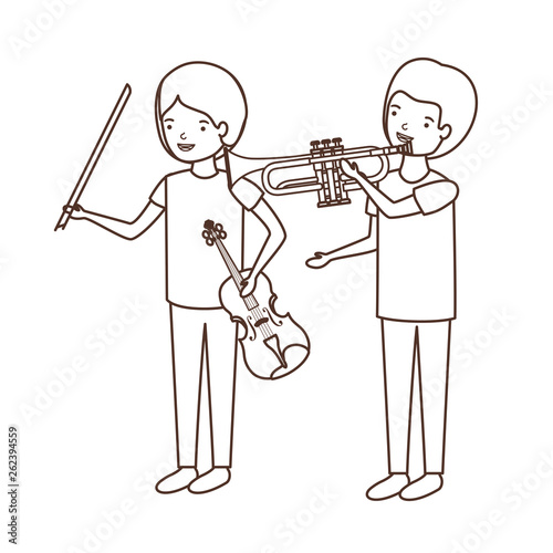 men with musical instruments character