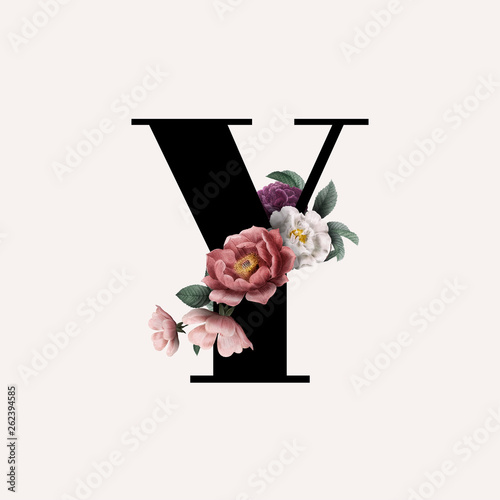 Floral letter Y font