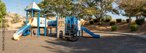 Colorful children outdoor playground in the park