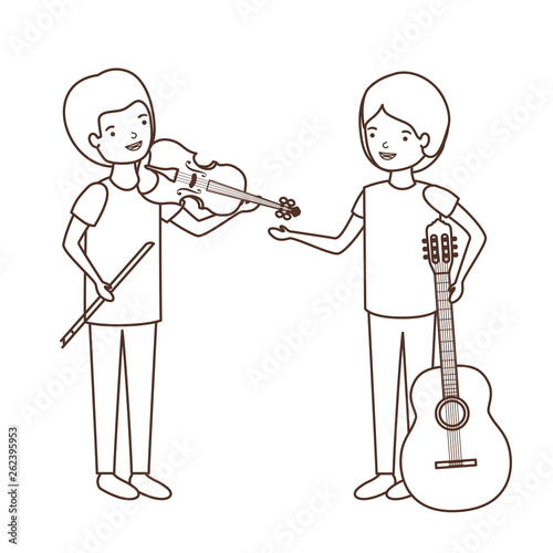 men with musical instruments character