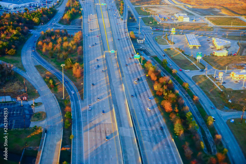 Photography Aerial view of Houston Suburban highway