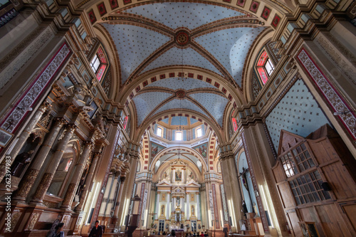 Ancient Cathedral in Mexican town Real de 14