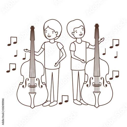 men with musical instruments character