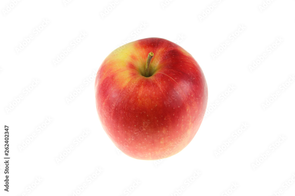 close up on red apple isolated on white background close up on red apple isolated on white background