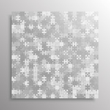 Vector square jigsaw puzzle banner or blank.