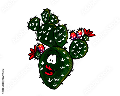 Nopal cartoon vector