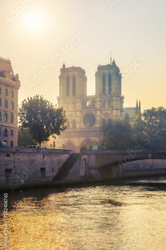 Siene river and Notre Dame de Paris in Paris, France