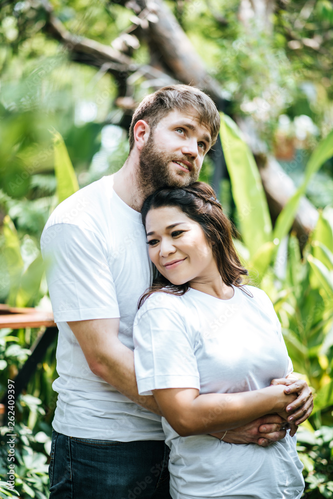Happy Smiling Couple diversity in love moment together Happy Smiling Couple diversity in love moment together