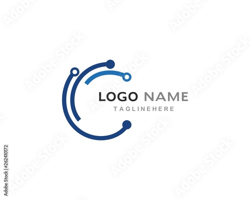 circuit technology logo vector
