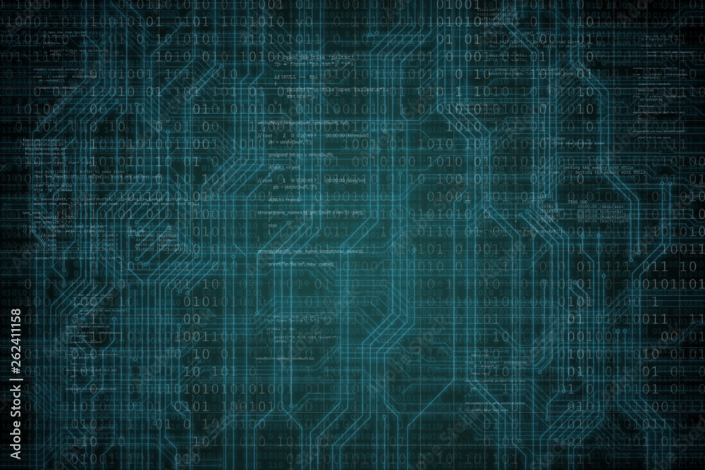 Abstract background with binary code. Hackers, darknet, virtual reality and science fiction concept.