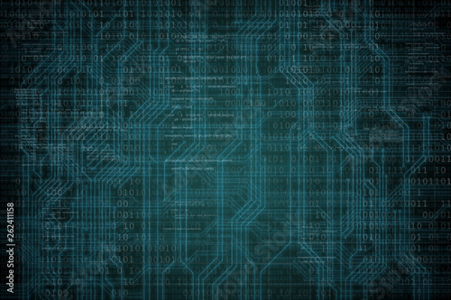 Abstract background with binary code. Hackers, darknet, virtual reality and science fiction concept.