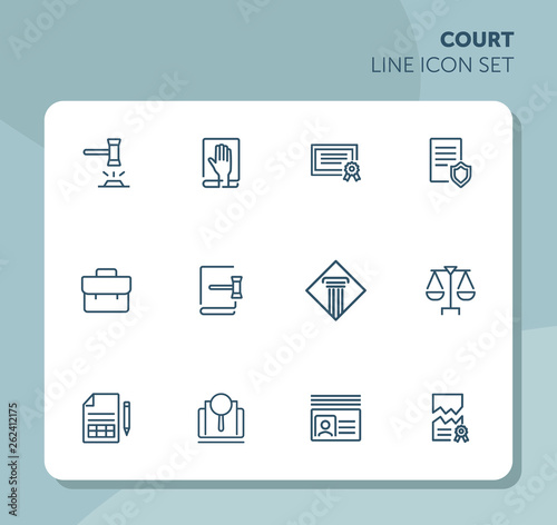Court line icon set