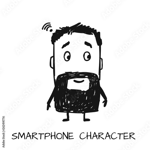 Smartphone character, sketch for your design