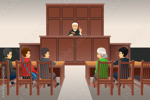 Courtroom Scene Illustration