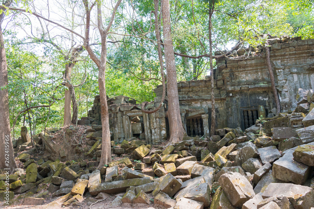 Siem Reap, Cambodia - Mar 07 2018: Beng Mealea in Siem Reap, Cambodia. It is part of Angkor World Heritage Site. Siem Reap, Cambodia - Mar 07 2018: Beng Mealea in Siem Reap, Cambodia. It is part of Angkor World Heritage Site.