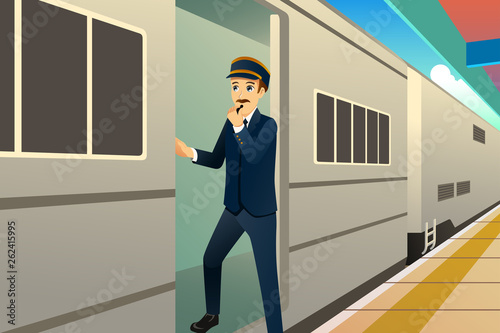 Train Conductor Illustration