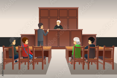 Courtroom Scene Illustration