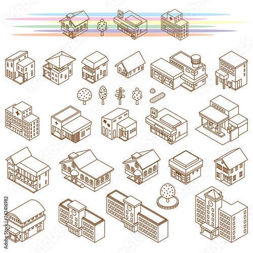 いろいろな建物のイラスト