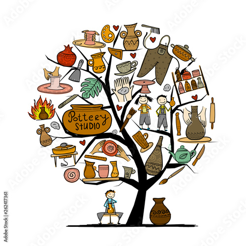 Pottery studio, concept tree for your design