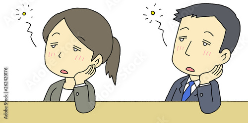 ぼーっとする男女